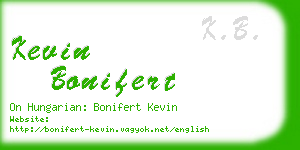 kevin bonifert business card